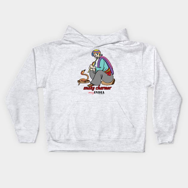 snake charmer Kids Hoodie by Pradeeshk